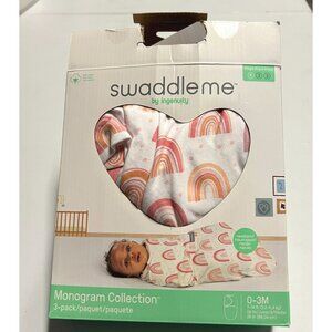 SwaddleMe by Ingenuity Monogram Collection Swaddle Wrap 0-3M Rainbow 3pk